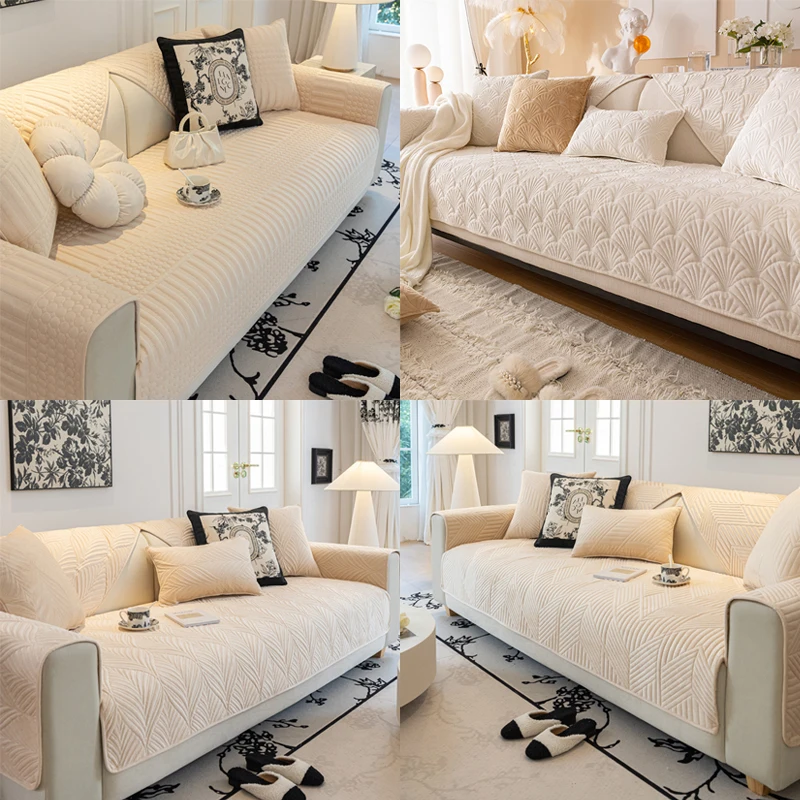 

Short Plush Sofa Cover High Quality Non-Slip Sofa Cushion Sofa Towel Couch Cover Home Living Room Decoration Couch Seat Cushion