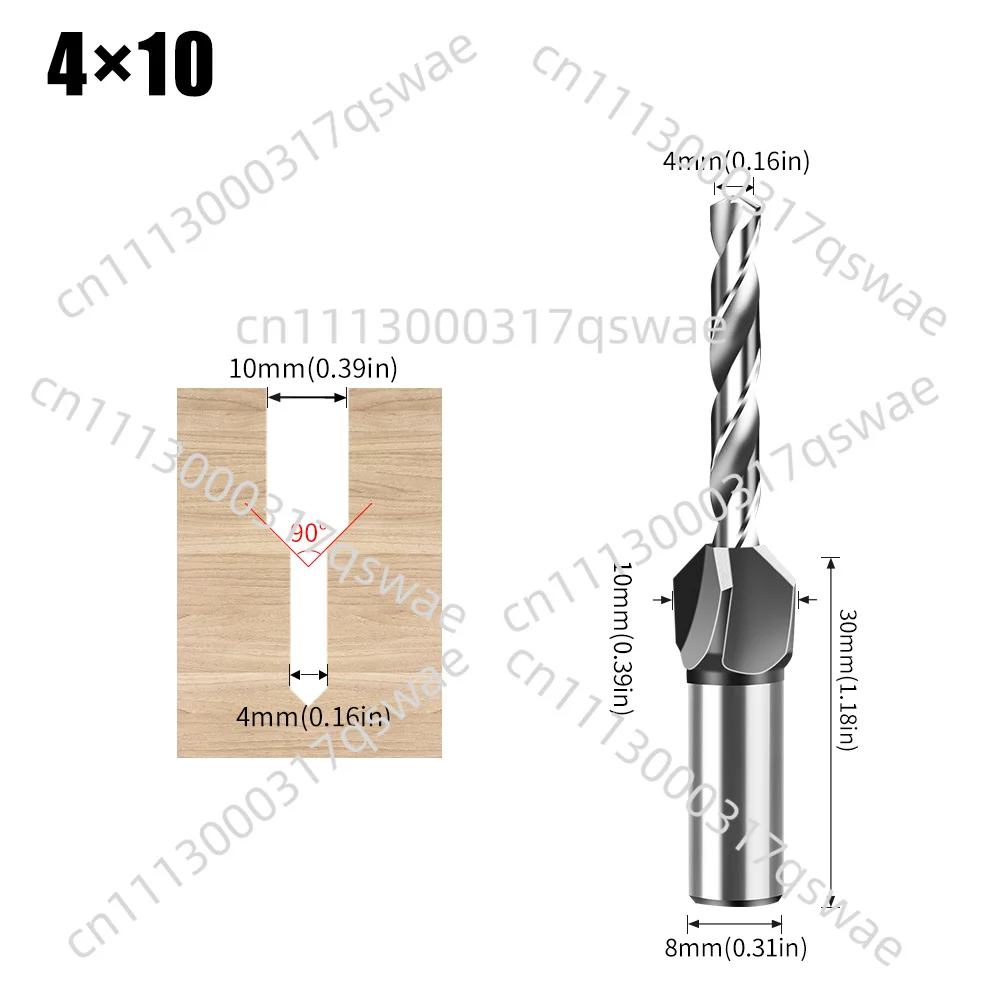 1PC Woodworking Limit Four Edge Countersink Drill Alloy Cone Drill Adjustable Depth Step Drill Screw Countersink Bit