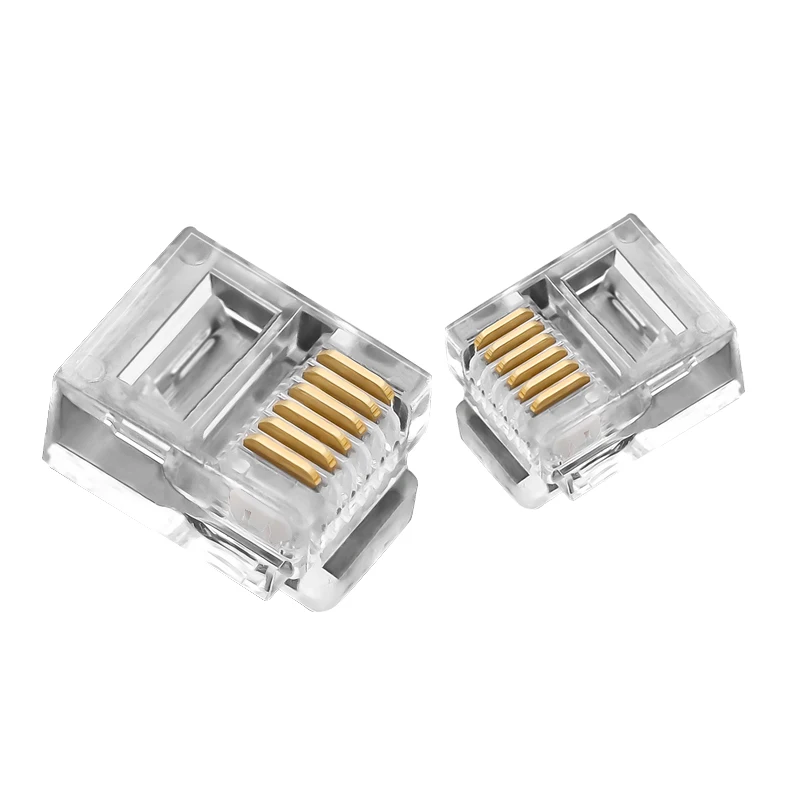 100 pcs RJ11 6P6C Modular Plug Telephone Connector