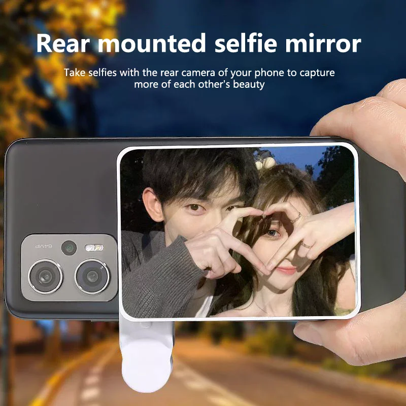 

Adjustable Sky Mirror 2-in-1 Phone Rear Selfie Mirror Shooting Clip Outdoor Travel Phone Shooting Reflector Shooting Supplies