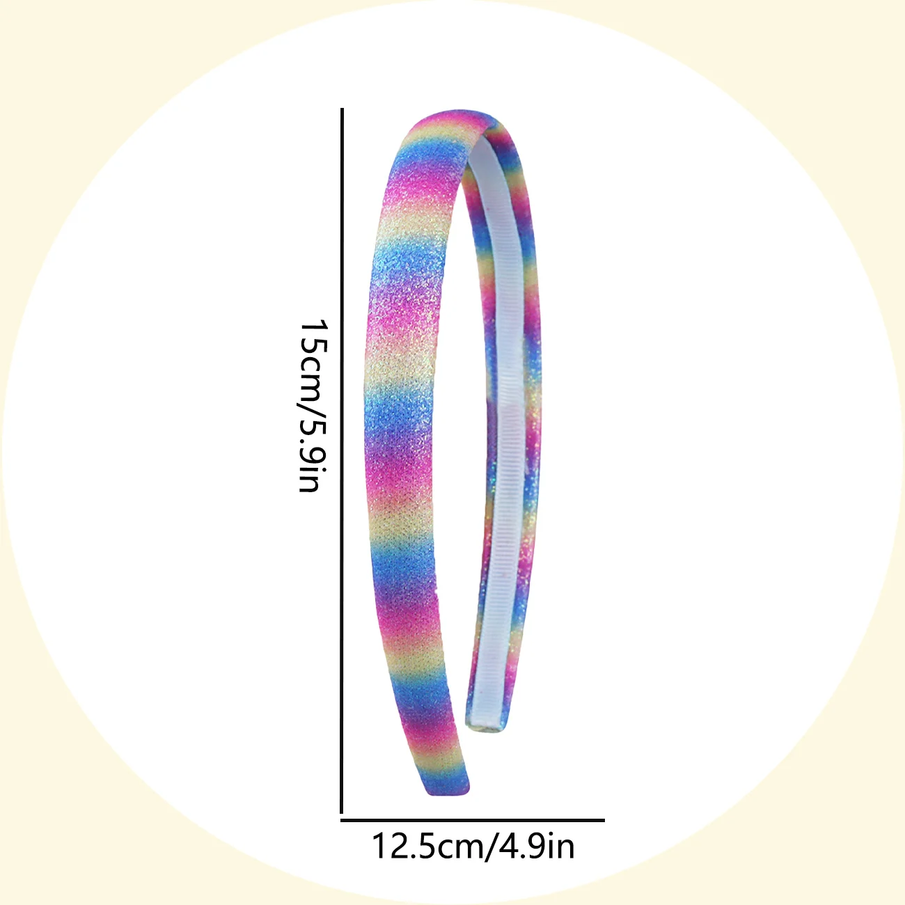 Glitter Rainbow Headband For Girls Gradient Hair Hoop Cute Fashion Children Daily Party Hair Accessories Princess Hair Decor