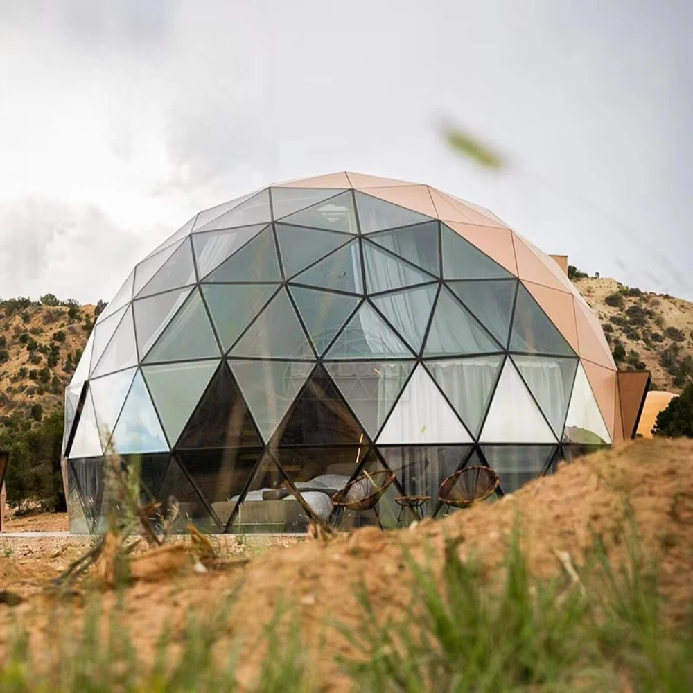 7M Glamping Dome Tent, Heat Insulated All Season Luxury Hotel Tent For Resort Outdoor Accommodation