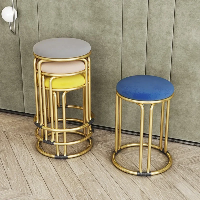 Stool home modern simple stackable dining table round stool Internet celebrity small chair makeup bench