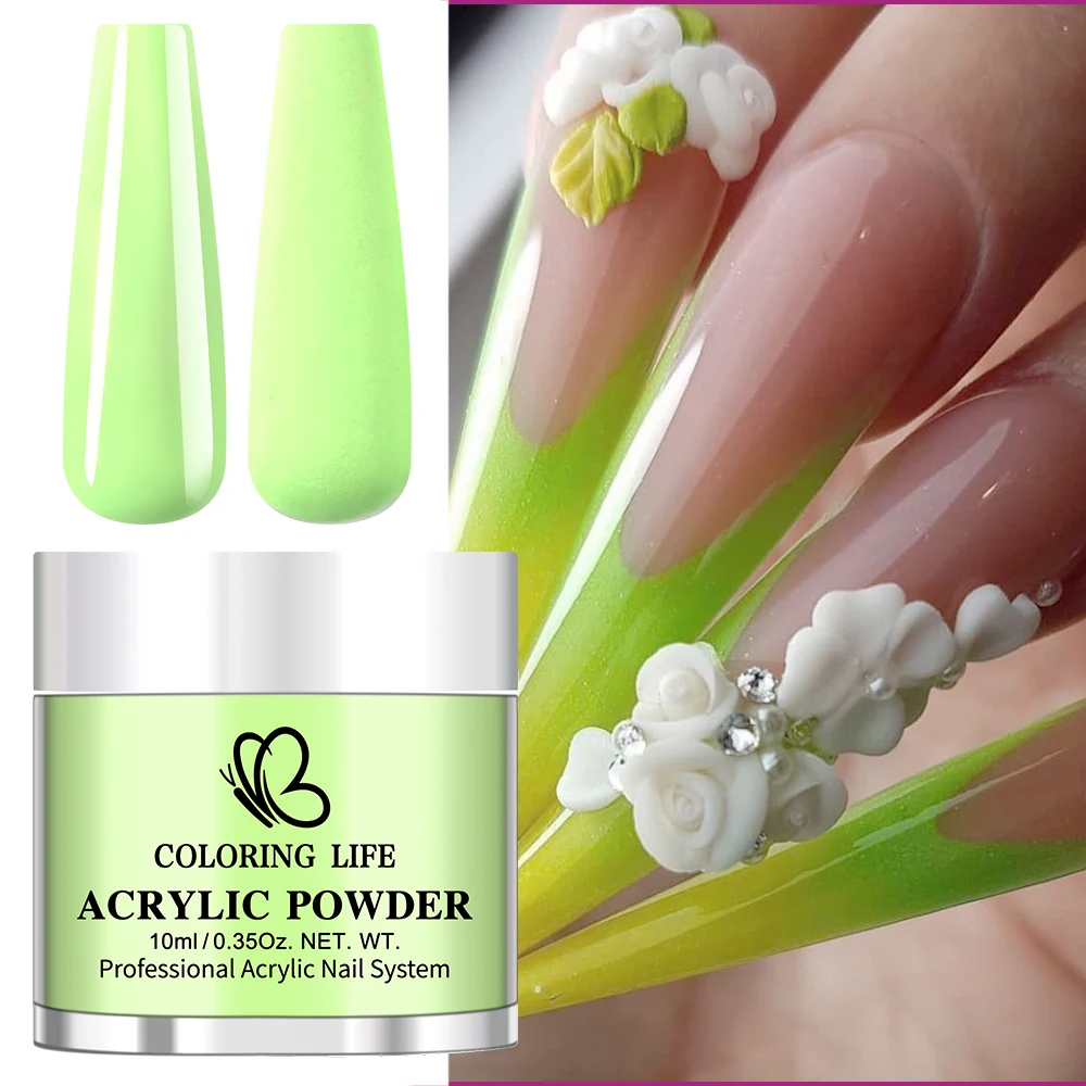 Kit de poudre acrylique pour joueur de noël, 6/8 pots, poudre de cristal d'extension vert/rouge/jaune/bleu/rose, poudre de trempage à paillettes françaises E #