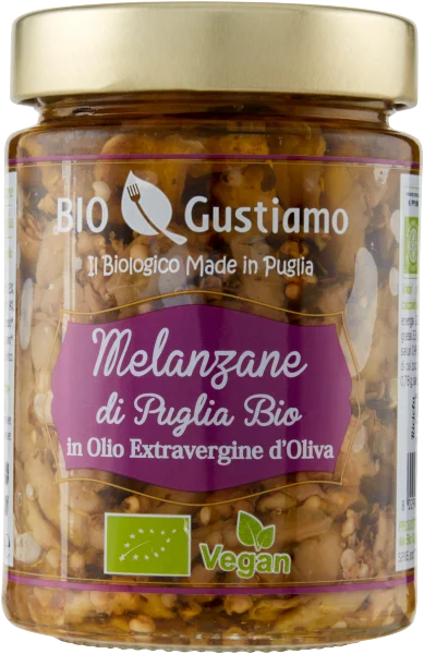 Bakłażan w oliwie a Filetti  Extravergine D'Oliva 280g - Bio Gustiamo