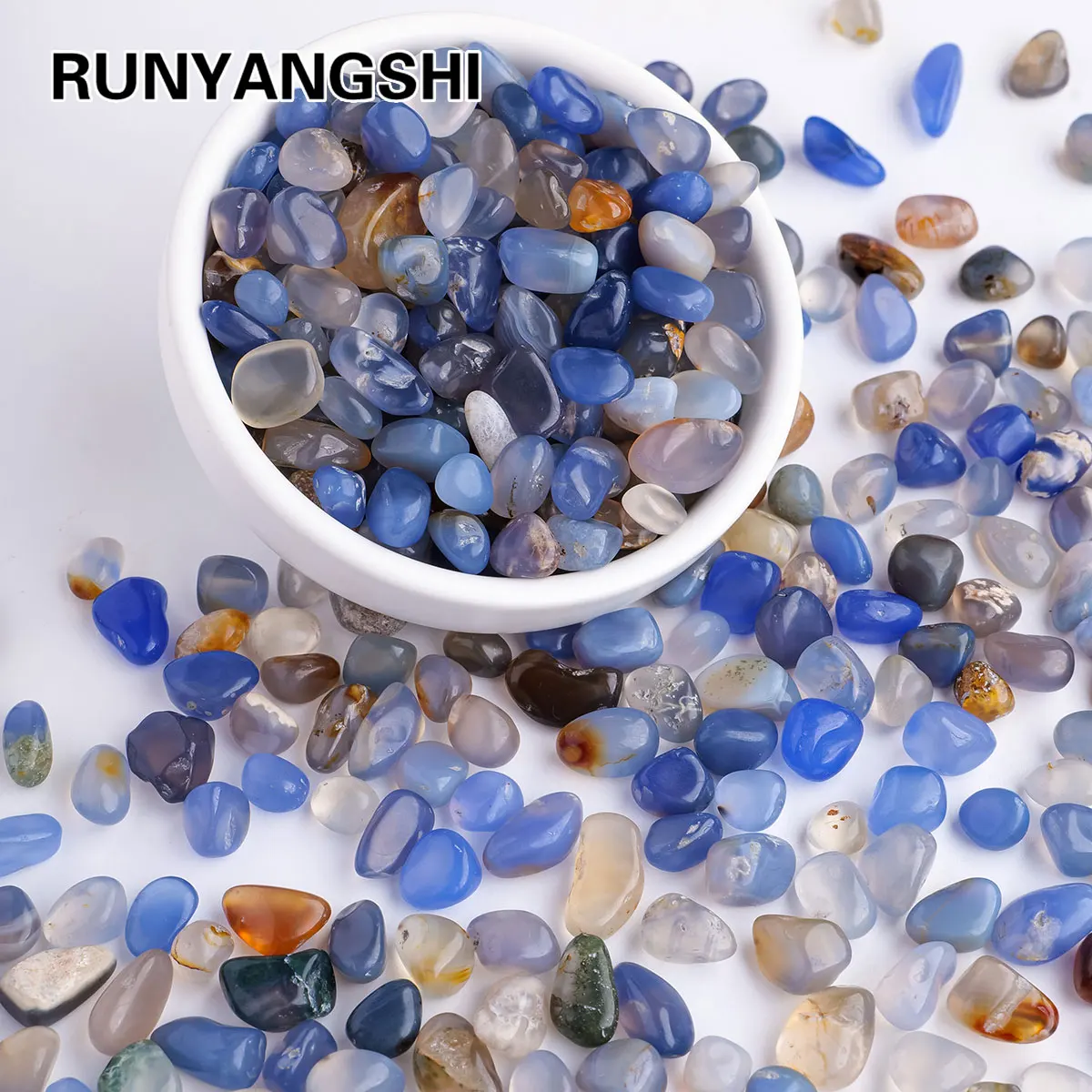 50g Natural Blue Agate Crystal Gravel | Reiki Healing Specimen | Gemstone Chips for Aquarium Decoration & Mineral Collect