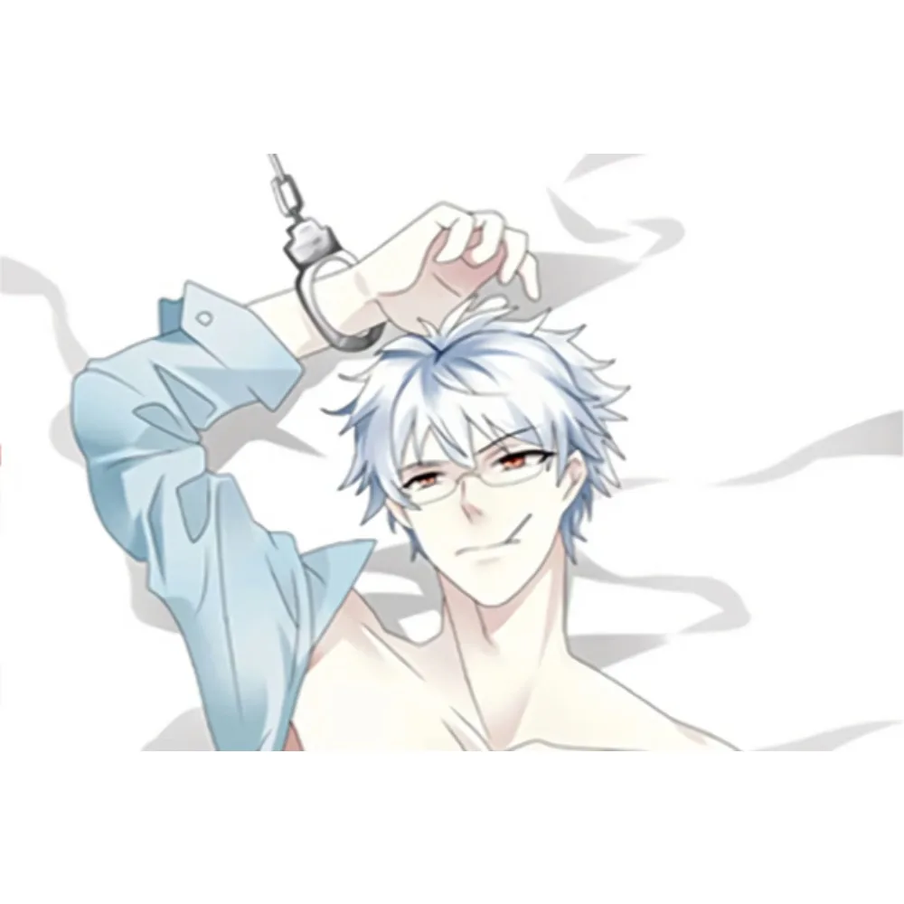 Gintoki Sakata Anime Long Body Pillowcase Dual‑sided Spiky Silver Haired Man Print Soft Velvety Fabric Cushion Cover
