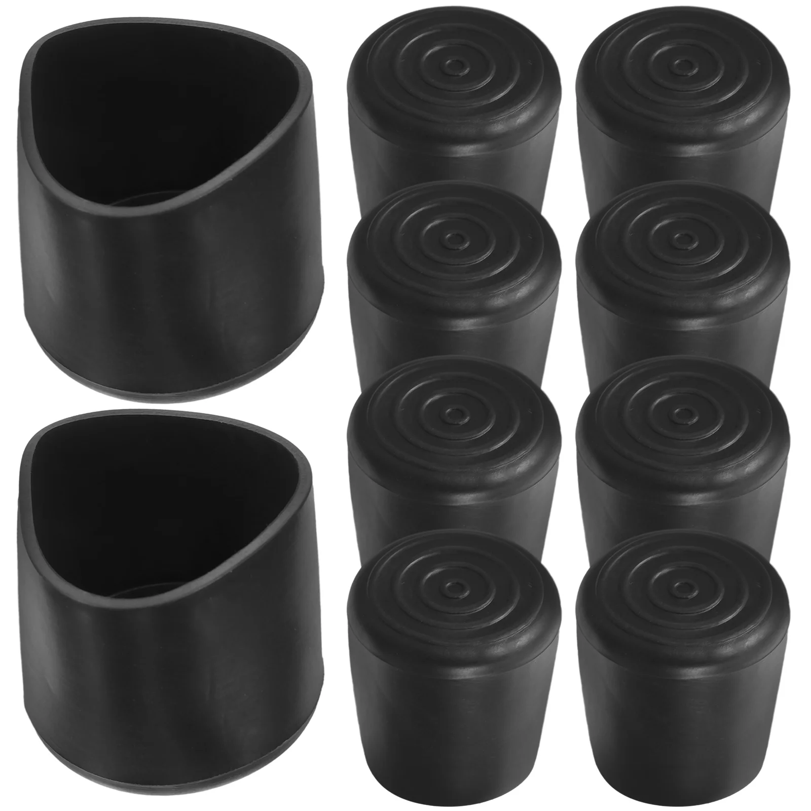 20 Pcs Table and Chair Leg Protectors Rubber Ladder Pads Furniture Covers for Plastic Floor Caps Protective Chairs Round Tube