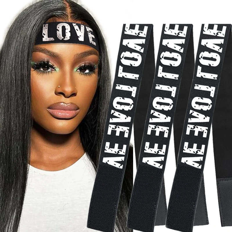 Fashion Hair Elastic Band For Wigs Adjustable Edge Scarf Elastic Headband With MagicTape for Women Lace Wigs