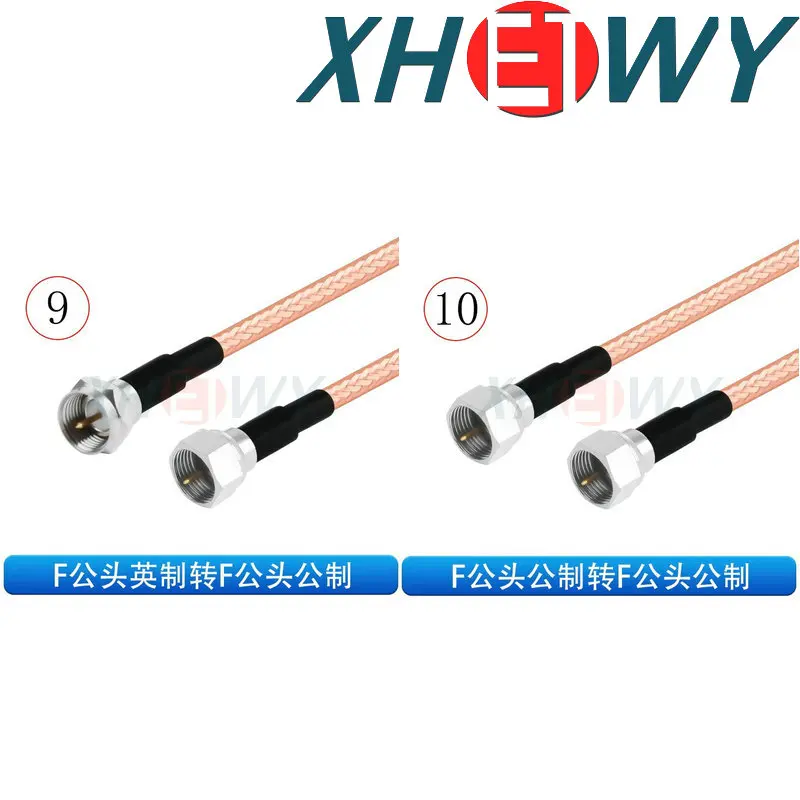QMA to F RG142 Silver Plated Double Shielded RF Connection Cable QMA to F Male Female Conversion Extension Cable Metric Imperial