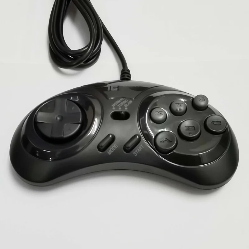 

For 16 bit Classic Wired Game Controller for SEGA Genesis 6 Button Gamepad for SEGA Mega Drive Mode Fast Slow white