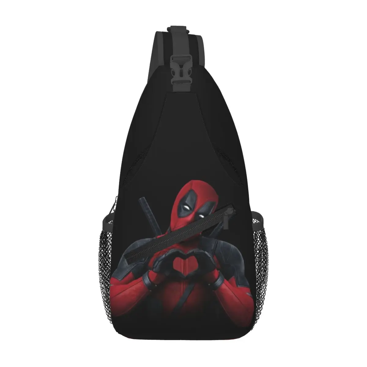 Custom Deadpool Heart Shoulder Crossbody Chest Backpack Women Men Shoulder Chest Bags Sling Bag for Traveling Hiking Bags