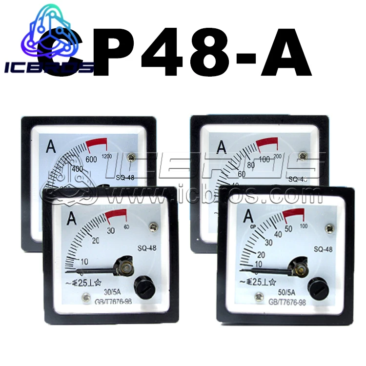 CP48-A Instrument CP48 Pointer AC Ammeter 1A 2A 3A 5A 10A 15A 20A 30A 40A 50A 10A 15A 20A 25A 30A 40A 50A 75A 100A 150A 200A