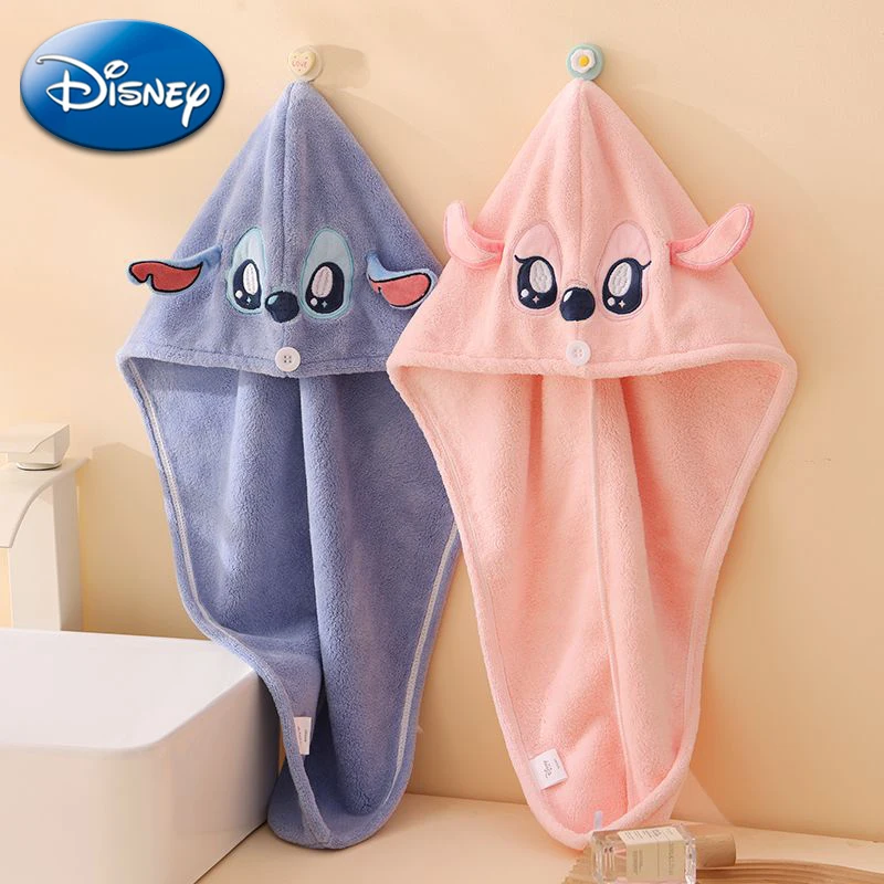 

Stitch Angel Hair Towel Disney Kawaii Cartoon Anime Thickening Super Absorbent Cap Quick Dry Hat Bath Wrap Wipe Towel Girl Gifts
