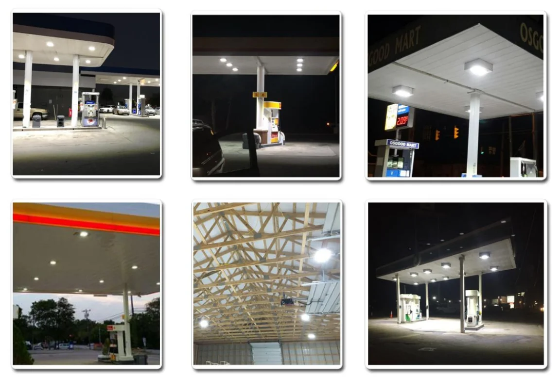 USA Warehouse ETL CETL DLC approved Gas Station Garage 60w surface mounted LED canopy light