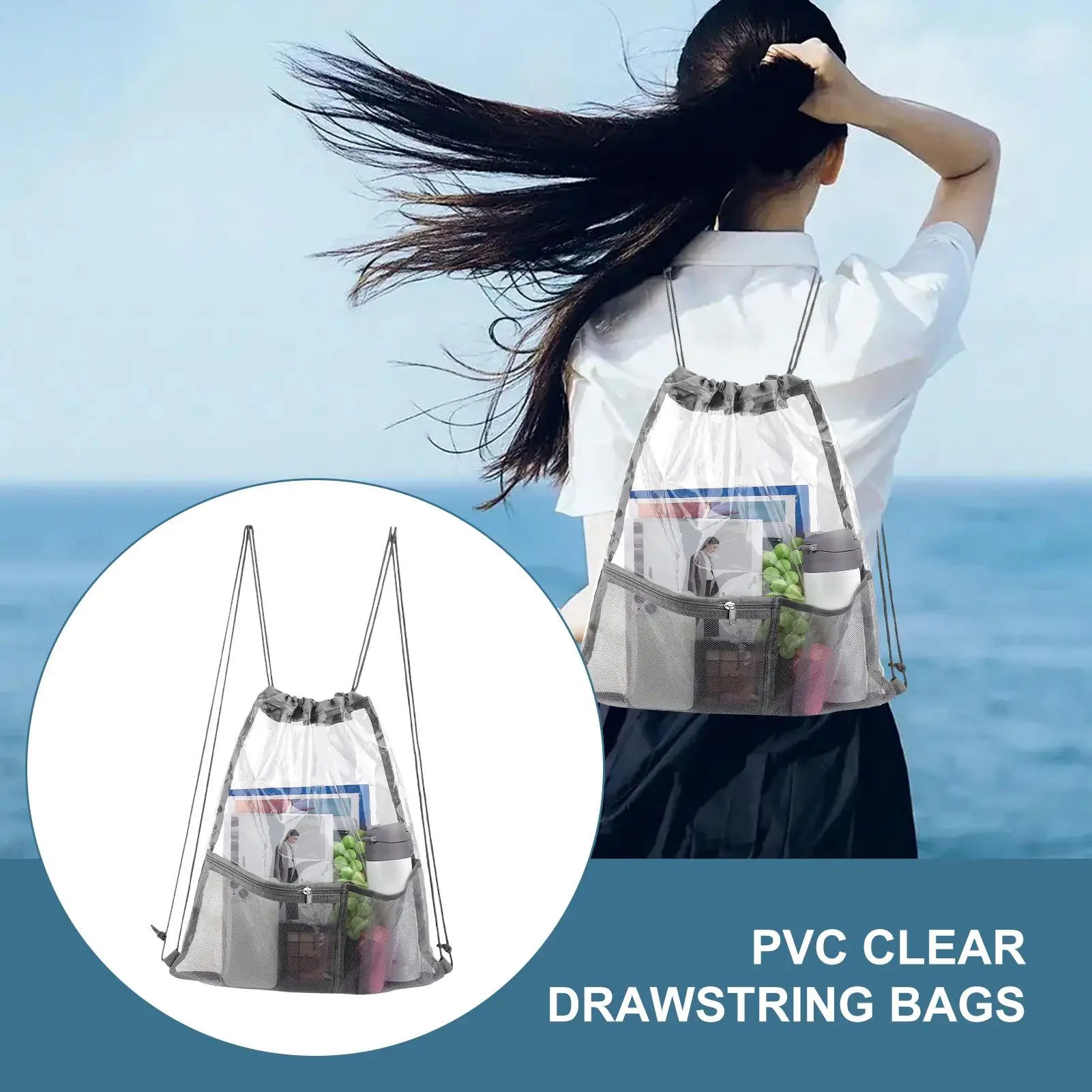 

Draw String Bag String Bag Backpack Waterproof Athletic Pack For Gym Swim Beach Travel Work Clothes Kids Outdoors Festivals
