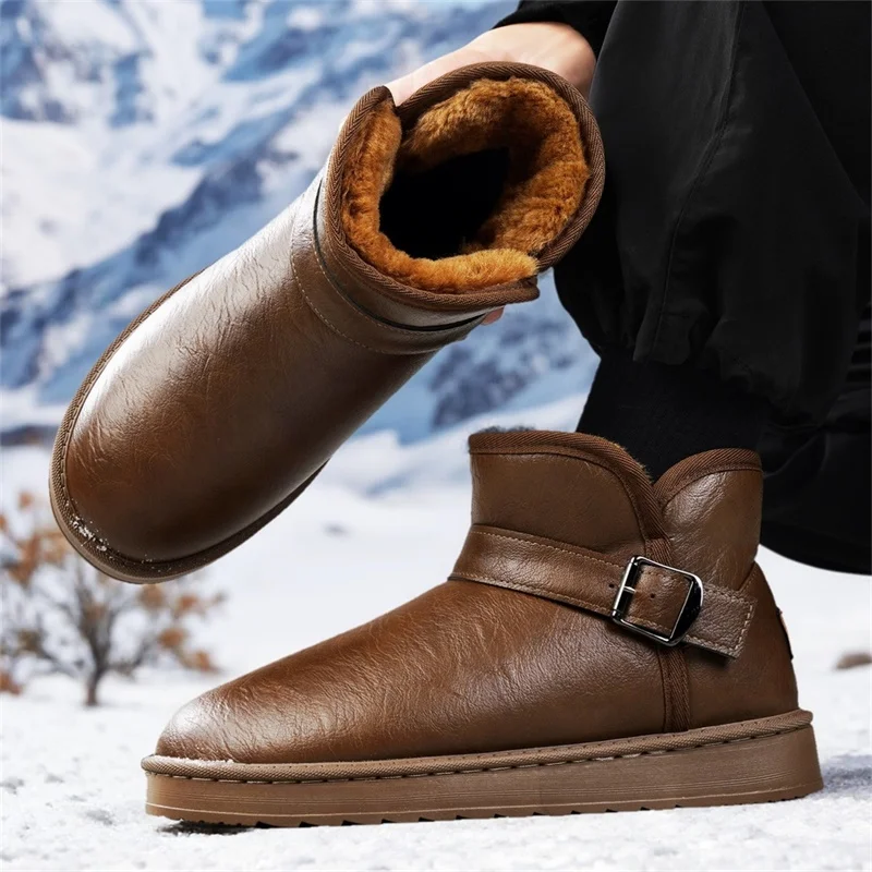 العلامة التجارية الشتاء الثلوج أحذية رجالية أحذية دافئة أفخم أحذية المشي لمسافات طويلة أحذية كاجوال مقاوم للماء أحذية رياضية رجالية أحذية العمل في الهواء الطلق #3