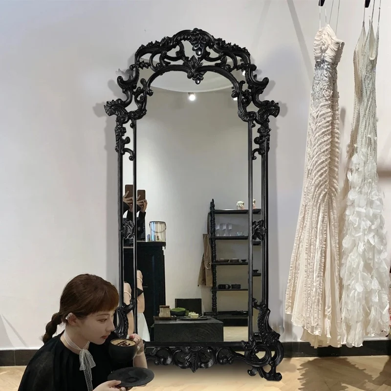 

Funky Floor Design Mirror Vintage Girls Dressing Frame Light Luxury Simple Mirror Full Body European Create Espelhos Products
