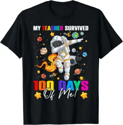 

My Teacher Survived 100 Days Of Me Dabbing Astronaut Kid Boy T-Shirt