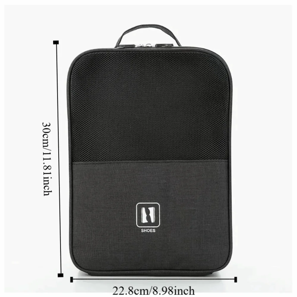 حقيبة تخزين الأحذية بطبقة مزدوجة، حقيبة أحذية للسفر معلقة شبكية قابلة للتنفس، سعة كبيرة مع حقيبة تغليف أحذية الجيب