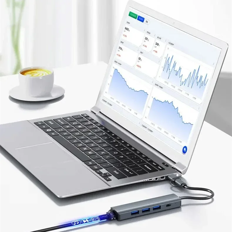 USB C HUB USB-C USB-A Multiport Adapter Type C USB 3.0 Data Transfer Gigabit Ethernet RJ45 Stacja dokująca do MacBooka Pro — zdjęcie produktu 5