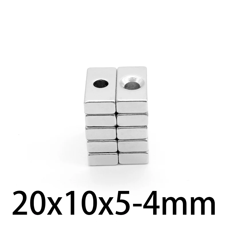 

20x10x5-4 мм мощный блок с магнитным отверстием 4 мм для домашних холодильников, офисов DIY 20x10x5-4 мм мощный магнит 20*10*5-4