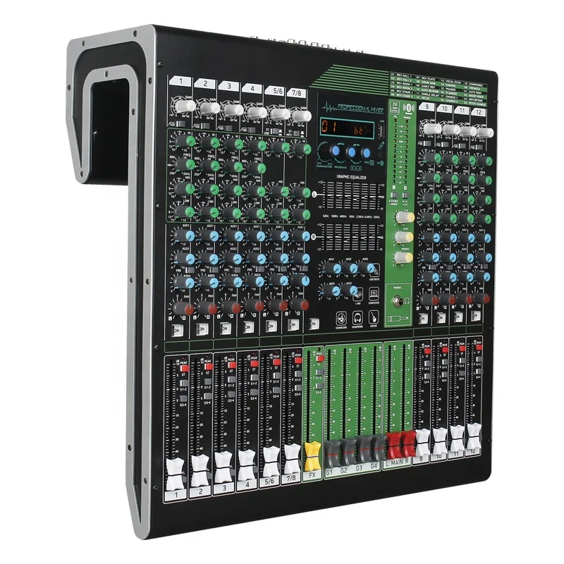 Professional Stage Audio Studio Recording Digital Sound Mixing Console 12ch Dj Usb Mixer