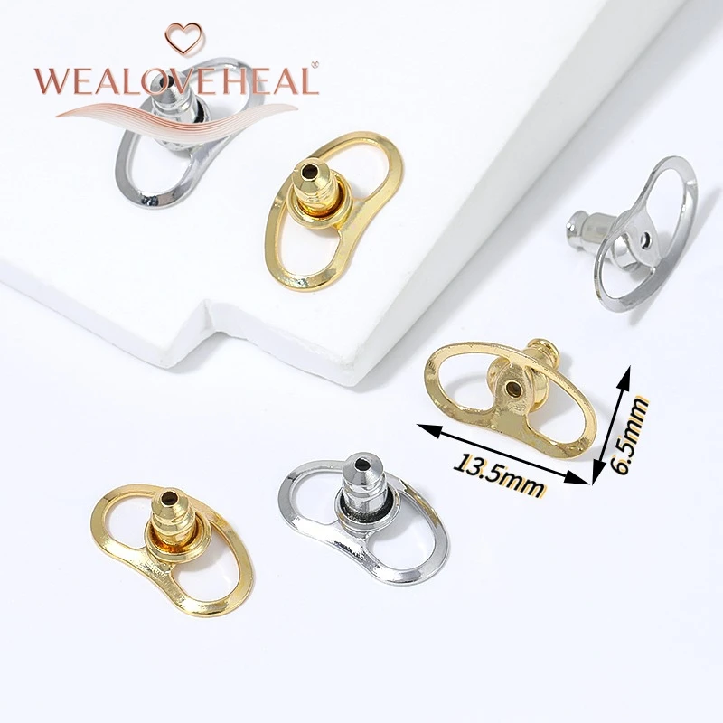 5/10 Stück 18K vergoldete Messing-Ohrringverschlüsse, große hohle Ohrringstopper, rutschfeste Ohrringkappen, Schmuckzubehör, DIY-Zubehör – Detail 17