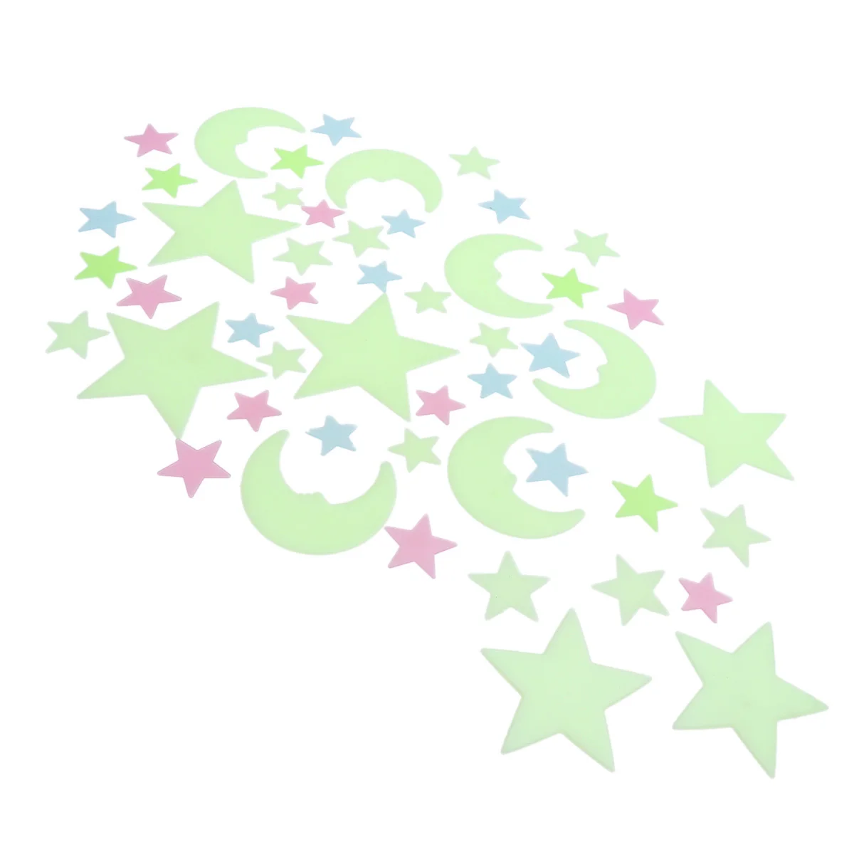 

50pcs Novelty Luminous Moon Stars Wall Sticker Fluorescent Three-dimensional Wall Stickers Decal