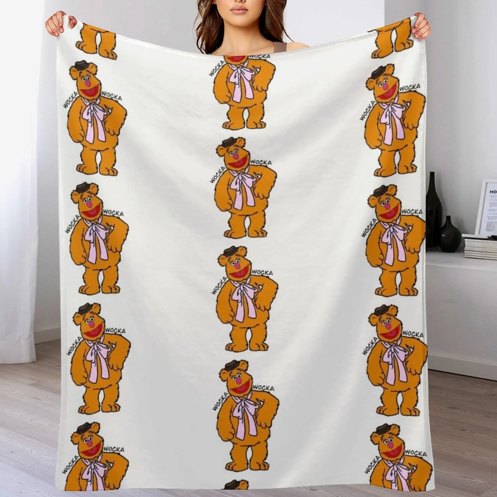 

The Muppets - Fozzie Bear Wocka Wocka Throw Blanket blankets and throws manga bed plaid Decorative Beds Blankets