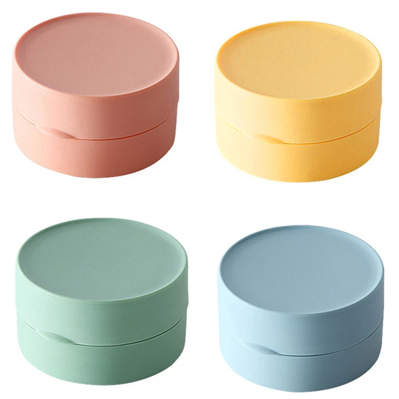 Round Travel Soap Box Portable Soap Dishes Tray with Lid Waterproof Sealed Soap Container for Bathroom Shower Bathroom Gadgets