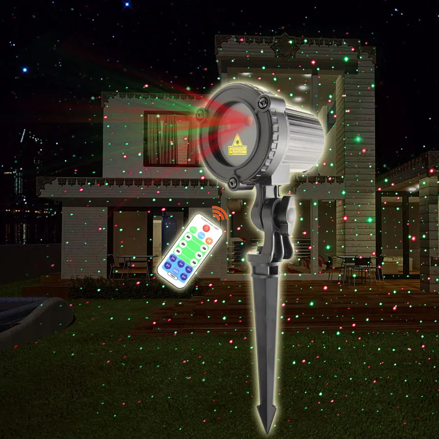 ESHINY Outdoor WF IP65 RG RGB Laser Starry Star Firefly Garden Light DJ Projector Christmas Decoration Tree House Landscape B207