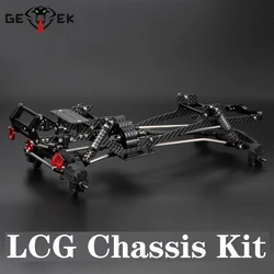 Carbon Fiber Frame Rail LCG Chassis Kit, centro inferior de gravidade, DIY Upgrade, Cheater Rigs, SCX10 TRX4 Capra, 1:10 RC