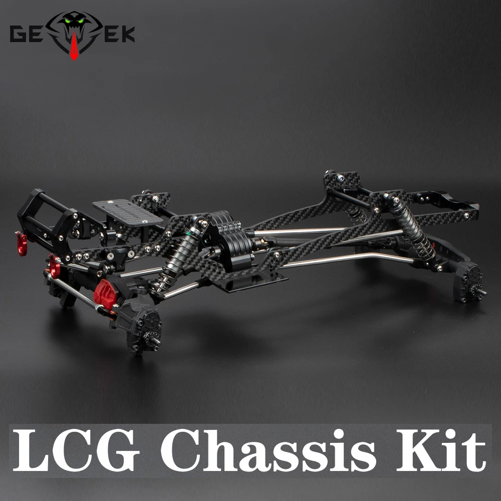 Zestaw podwozia LCG z ramą z włókna węglowego do gąsienic 1/10 RC Cheater Rigs SCX10 TRX4 Capra Lower Center of Gravity DIY Upgrade
