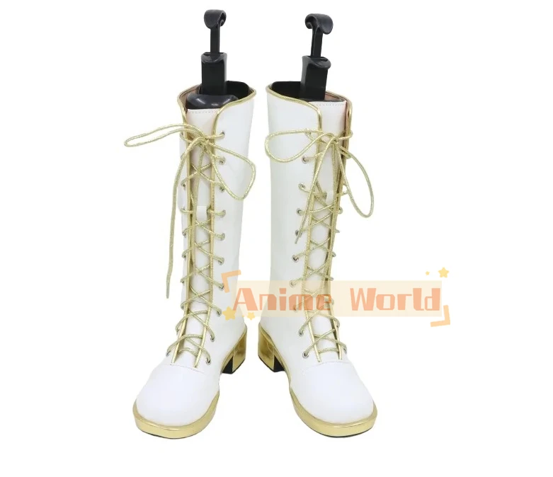 Children Boys Girl KPOP Rumi Cosplay Shoes Boots Demon Huntrix Hunters White Long Boot Women Men Halloween Carnival Party Prop