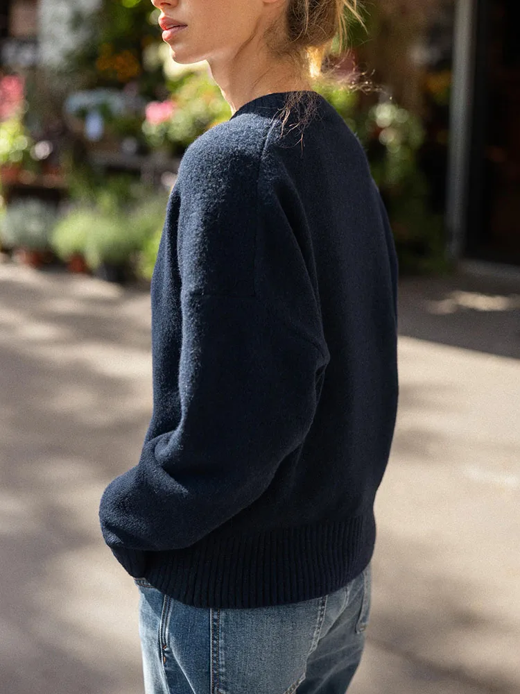 

Sweet Ele Loose Long Sve Soft Knitted V-Ne irt Women's Faion Casual Sle Autumn New Arrival Girls' Knitwear