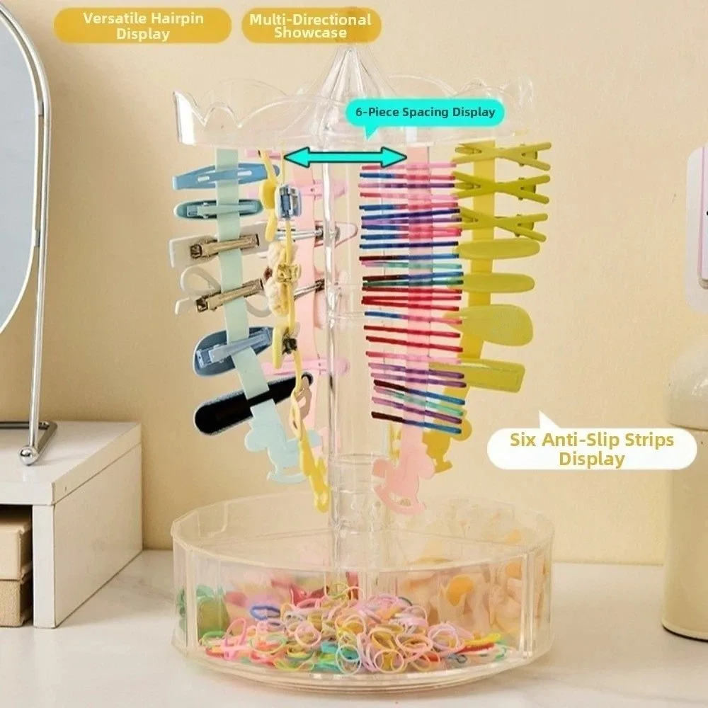 360度回転式イヤリングディスプレイスタンド-透明プラスチック製-プラスチックシリコン製-ヘアアクセサリー収納ボックス