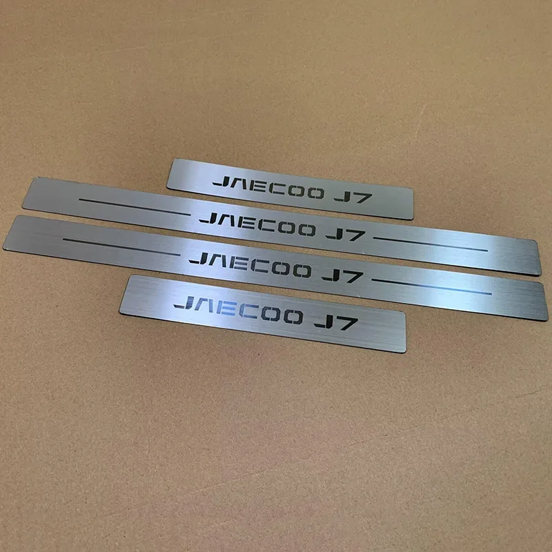 For JAECOO J7 2024 2025 2026 2027 Car Door Sill Plate Stainless Steel Plastic Interior Styling Accessories Stickers 3D Auto Part