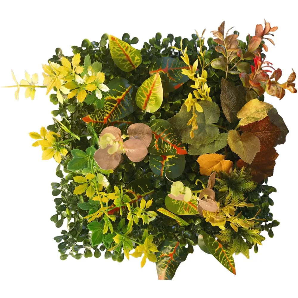 

DIY Artificial Plant Wall Panel Flower UV Protection Simulation Maple Plant Sheet Durable No Watering