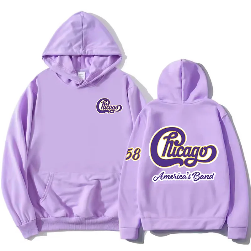 Ropa de calle Chicago America's Band Sudaderas con capucha gráficas de manga larga Sudaderas con capucha de moda Mujeres Hombres Ropa Sudaderas Tops estampados