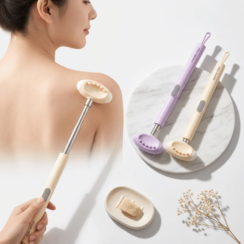 Dual-Sided Back Scratcher Retractable 27-62.5cm Body Scratcher Massager Hanging Loop Back Massager