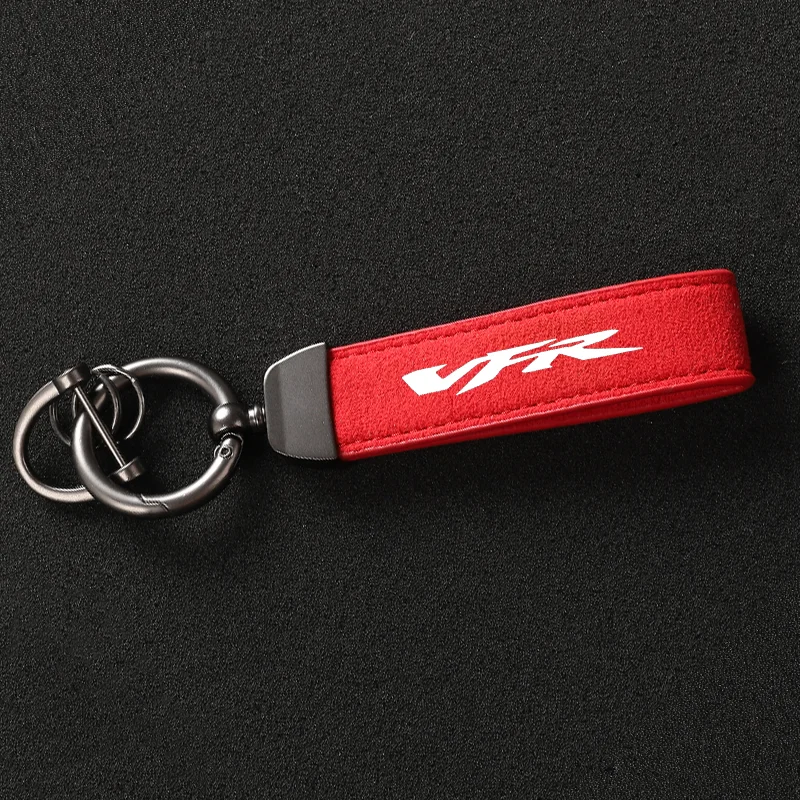 High-Grade Leather Suede Key Ring Horseshoe Buckle Motorcycle Keyring Key For VFR 750 800 1200 Gifts Chain Accessories