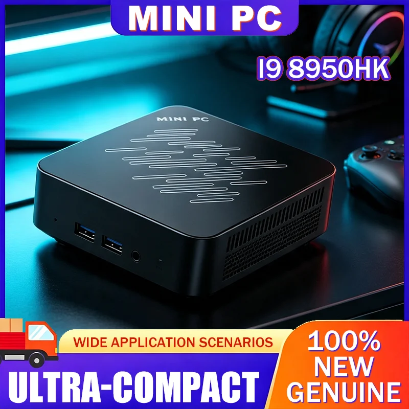 Intel Core i9 8950HK Powered 2026 Mini Desktop 16GB M 2 SSD WiFi6 BT5 2 UHD High Performance Gaming Computer