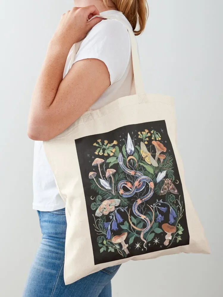

Mushrooms Snake Crystals Tote Bag bag for beach tote bags cloth bags foldable reusable bag free delivery bags