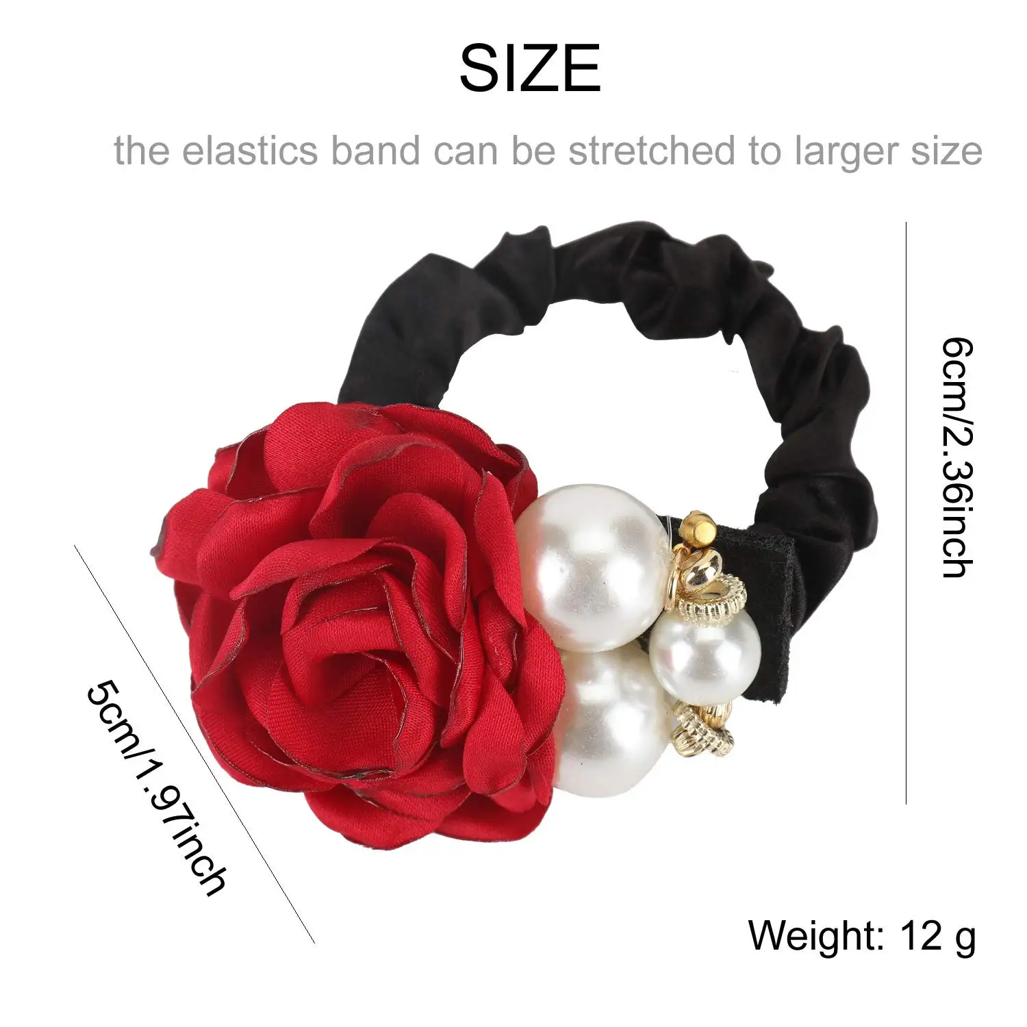 Korean Fashion Rose Hair Tie Women High Elastic Hair Bands Scrunchies Ponytail Holder Fashion Headwear Jewelry Decor Hair Ring