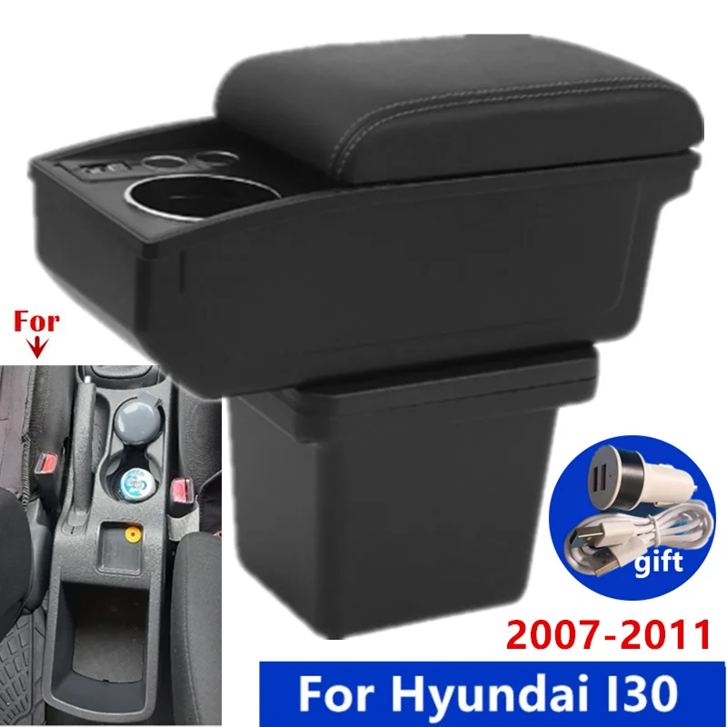Für Hyundai I30 Armlehnenbox für Hyundai Elantra Touring I30 FD I30cw 2007-2011 D Armlehnen-Aufbewahrungsbox Getränkehalter Auto-Zubehör