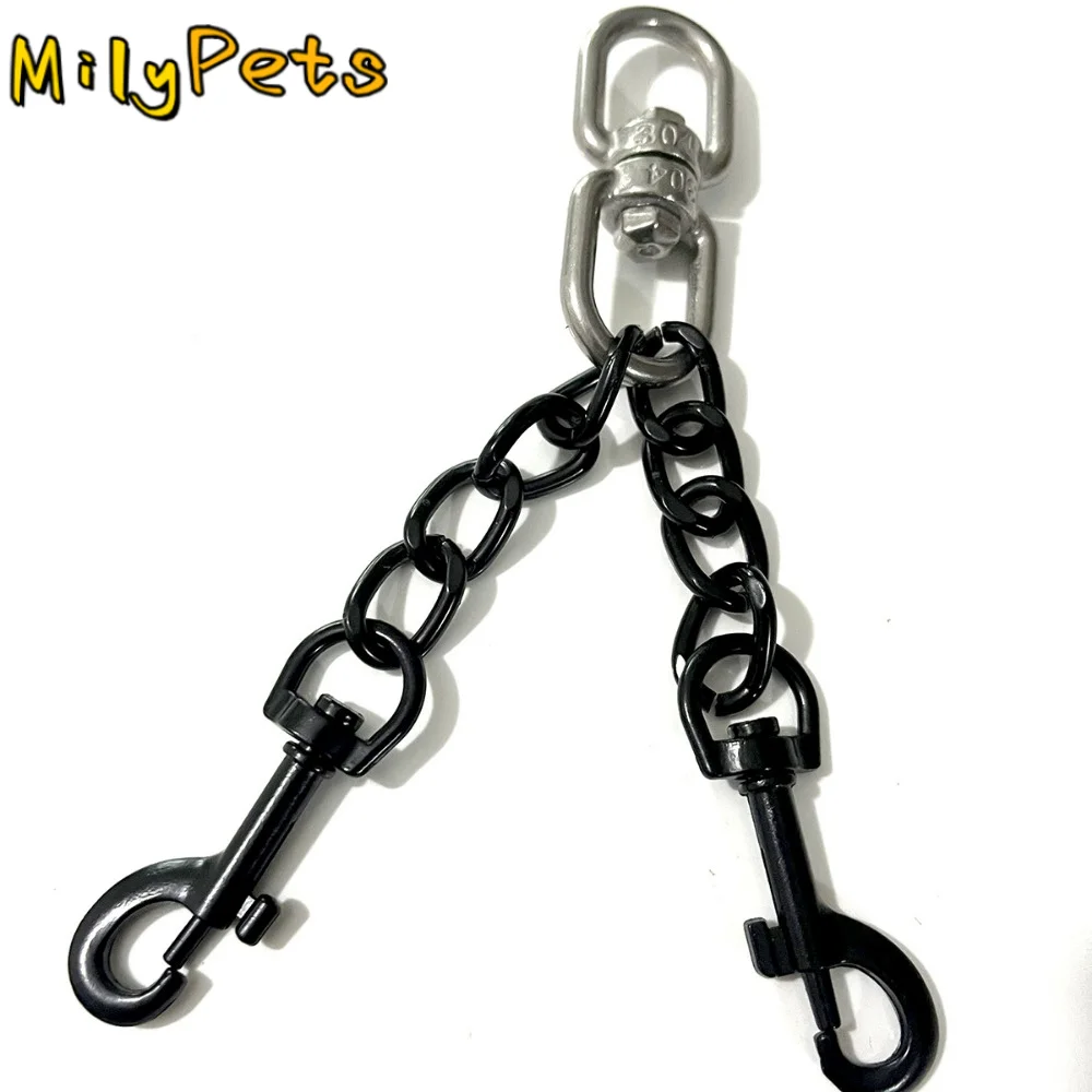 Clip de sécurité pour chien à double boucle, rotation à 360°, robuste, pour collier à picots, double fermoir, clip de rechange durable pour laisse