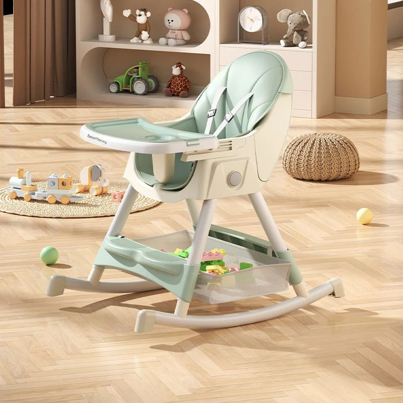 Rocking Chair Baby Seat Children's Kitchen Child Dining Wheels High Chair Cushion Plastic silla infantil Bedroom Furniture