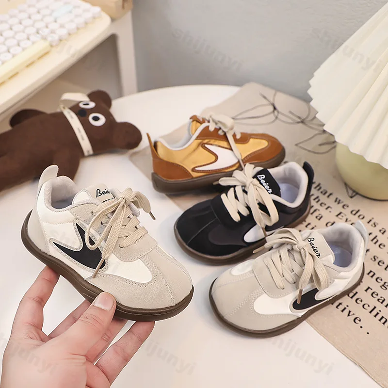 

2025 Spring New Children's Casual Sports Shoes Soft Soled Fashion Trend Comfortable Shoes Girls Retro Style Lightweight Sneakers