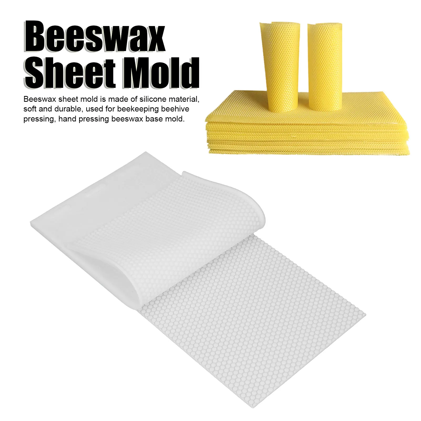 2PCS 5.4mm Silicone Beeswax Foundation Sheet Manual Beeswax Press Embosser DIY Mold Beekeeping Equipment